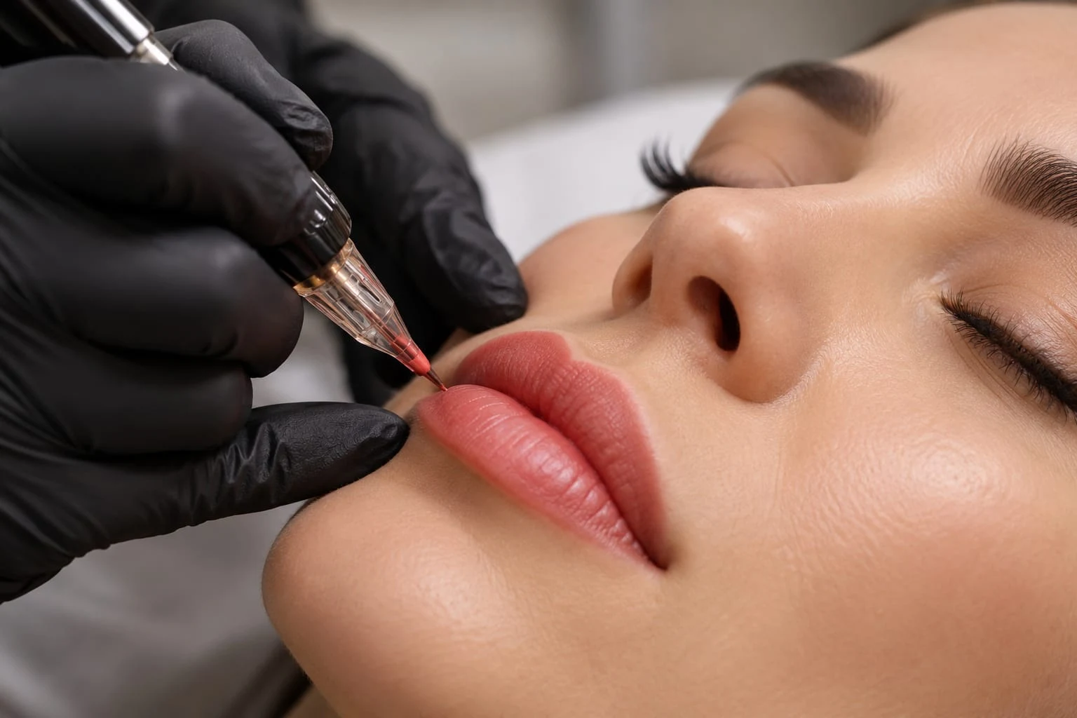 Permanent Make-up: Pigmentierung der Lippenkontur und Lippenfarbe